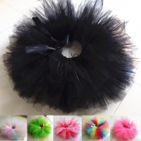 Handmade Rainbow Fluffy Tutu Skirt for Girls' Birthday, Ballet, Dance, Halloween and Christmas Costume in Black Color.