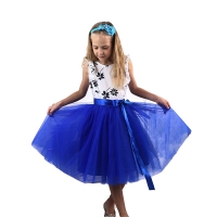 New Tulle Girls Skirts Princess Colorful Tutu Long Skirts Elastic Waistband Chiffon Kids Ball Gown Clothes Children Clothing