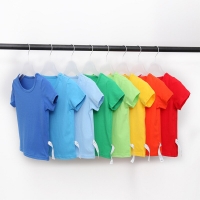 VIDMID Kids T-shirt Tops Baby Boy Cotton Short Sleeve Tops girls Children Cartoon basic color clothes boys girls tees 4018 29