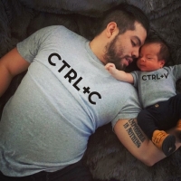 Ctrl+C and Ctrl+V Printed Matching Dad T-shirt Baby Bodysuit Perfect Gift for Father's Day Family Clothes