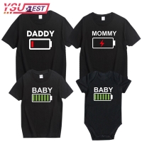 Summer Family Look Shirt Mommy and Me Clothes Love WIFI Battery 2021 Family Matching T Shirt Fashion Family Outfit Set Tees Tops