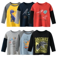Boys Dinosaur Long Sleeve T-Shirt, 2-9 Years, Spring/Autumn Cotton Tees