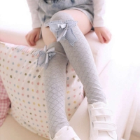 Girl's Mesh Knee Leg Warmers with Anti-Mosquito Princess Bow Design.