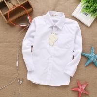 White Lace Cotton Blouse for Boys with Long Sleeves  - Perfect for Christmas Gift