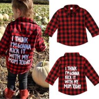 Toddler Kids Baby Boys Girl Plaid Tops Shirt Long Sleeve Plaid Shirt