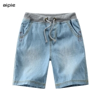 Boys' Solid Cotton Denim Shorts, 100% Thin Fabric for 2-7 Years Casual Fashion