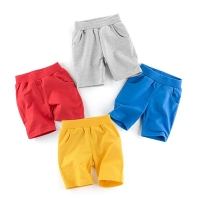 Solid Color Boys Shorts - Cotton Beach & Sports Pants with Elastic Waist for Toddlers & Kids (Summer Clothing)