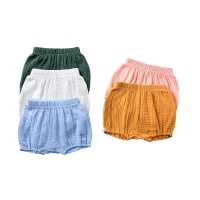 Cotton Summer Shorts for Toddler Girls and Boys (1-4yrs) - Solid Color, Elastic Waistband