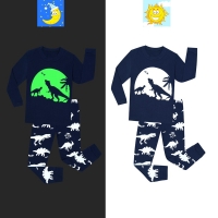 Boys' Glow-in-the-Dark Dinosaur Pajamas for Children 2-8 Years Old