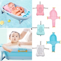 Foldable Baby Shower Bath Tub Pad Non-Slip Bathtub Seat Support Mat Newborn Safety Security Bath Support Cushion Soft Pillow