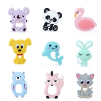 1pc Baby Silicone Teethers BPA Free Teething Toy Animals Koala Bear Dog Teether Food Grade Silicone Beads DIY Necklace Rodent