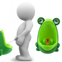 Cute Frog Shape Children Boys Potty Pee Toilet Training Urinal with Suction Cups Frog Stand Vertical Penico Pee Wall-Mounted