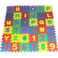 Soft Foam Alphabet and Number Play Mat - 36 PCS, Safe for Babies and Kids, Durable Puzzle Toy (English)