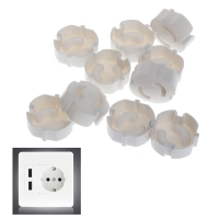 10-Piece Child Safety Socket Covers with 2 Holes for Plug Protection