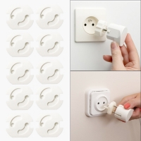 10Pcs/Lot  2 Holes EU Protection Anti Electric Shock Power Socket Electrical Outlet Baby Safety Guard Rotate Cover Sockets Caps