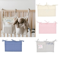 1Pcs Cotton Baby Crib Hanging Storage Bag Baby Cot Bed Brand baby Bed Organizer Toy Diaper Pocket for cc Bedding