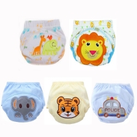 Reusable Breathable Cotton Diaper Pants for Boys (5 pcs) - Size 90 (10-14kg) Waterproof and Washable