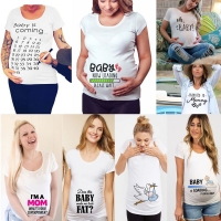 2020 Brand New Women Pregnancy Clothes Baby Now Loading Pls Wait Maternity T Shirt Summer Short Sleeve Pregnant T-shirts