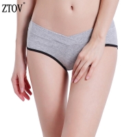 ZTOV 1 Pcs Cotton Maternity Underwear for Pregnant Women Pregnancy Clothes U-shaped Low Waist Briefs Intimates Panties