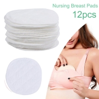 12Pcs(6 pairs) 3 layers cotton Reusable Breast Pads Nursing Waterproof Organic Plain Washable Pad Baby Breastfeeding Accessory