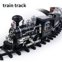 Classical Electric Train Track Steam Freight Train Railways Water Steam Simulation Model Children's Toy Boy
