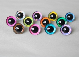 20pcs  12kinds colors 9mm14mm 16mm 18mm 20mm 25mm 30mm 35mm Trapezoid toy eyes 3D COLORFUL SAFETY DOLL EYES FOR DIY CRAFT--D12