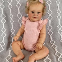 NPK 60CM/50CM Reborn Toddler Popular Maddie Cute Girl Doll with Rooted Blonde hair Soft Cuddle Body High Quality Handmade Doll