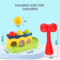 Baby Educational Knock Toy Piling Platform Small Hammer Percussion Table Percussion Toy Help Children Improve Fine Motor Skills