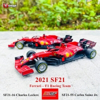 Bburago 1:43 2021 Ferrari F1 Formula SF21 #55 #16 Alloy Toy Car Model Carlos Sainz and Charles Leclerc Exclusive Race Car
