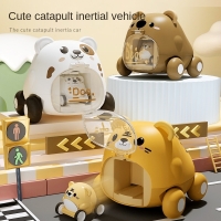 Montessori Catapulta Car for Birthday Gift Slingshot Toys Cartoon for Boys Interactive Toy for Kids Children Hobbies