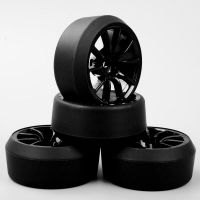 4PCS Drift Tires&Wheel Rim 4X 5 Degree For HSP HPI RC 1:10 On-Road Car 6mm offset