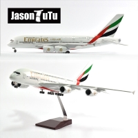 JASON TUTU 46cm United Arab Emirates Airbus A380 Aircraft Airplane Model 1/160 Scale Diecast Resin Light and Wheel Plane Gift