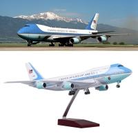 47CM Airplane Model Toys Boeing 747 Air Force One Aircraft with Light Wheel Diecast Plastic Alloy Metal Base Plane Airliner Gift