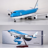 1/157 Scale 47CM Airplane 747 B747 KLM Royal Dutch Airlines Model W Light & Wheel Diecast Resin Plane For Collection