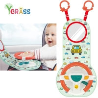 Baby Car Seat Toy Simulation Musical Steering Wheel Toy With Light Activity Seat Travel Toddler Toys For Infant Girl Boy Gifts