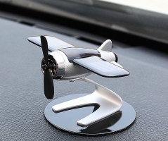 Mini Car Air Freshener Solar Panel Airplane Model with Solid Fragrant Car Perfume Car Interior Ornaments Auto Decor Accessories