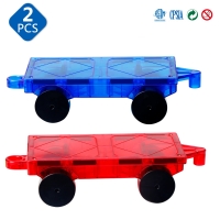 2 Piece Car Set Suitable for Magnetic Blocks Tiles, Expand and Enrich Your Magnet Tiles STEM Educational Toys for Children