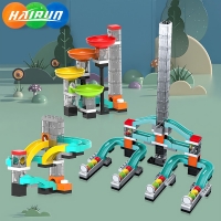 Large Particle Marble Run Building Block Toys Gravity Pendulum  Buffer Speedway Children's Creative Slide Construct Toy Set