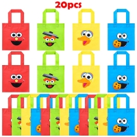 20Pcs/set Sesame Non Woven Party Favor Bags Monster Reusable Candy Treat Tote Bags with Handle Theme Gift Bags Decor for Kids
