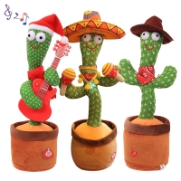 Dancing Cactus Toys Speak Electronic Plush Toys Twisting Singing Dancer For Babies Children Toy Music Luminescent Christmas Gift