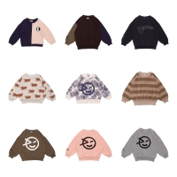 Children's Sweater 2022 Ins Autumn and Winter New Wy Boy Girl Color Cartoon Pattern Cotton Warm Sweatshirt