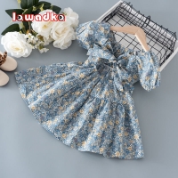 Lawadka New Summer Kids Girls Dress Print Floral Bow Dresses For Girls Fashion Princess Girls' Children Clothing 2022