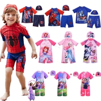 Spiderman Isabela Captain America Children's Swimsuit Girl Baby Surf Clothes Encanto Mirabel Swimwear Halloween Costume For Boy