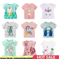 Boys Dinosaur T-shirts Cartoon Printed Girls Tees Children Tops Short-sleeve Clothes for Summer Kids Outfits