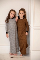 2023 new autumn winter kids gingham robe pajamas romper