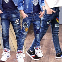 2022 New 3-10 Years Teenage Boys Jeans Spring Autumn Fashion Slim Thick Sport Trousers For Kids Children Handsome Casual Pants