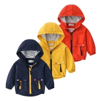 Boys Spring Autumn Coats Kids Jackets Toddler Hooded Windbreaker With Pocket Children Zipper Outerwear Baby Clothes 2-7 Years