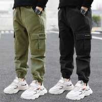 Boys Cargo Pants Winter Autumn Thick Boys Trousers Casual Kids Sport Pants Teenage Children Clothes For  4-11Year