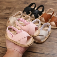 Breathable Summer Baby Girls Sandals, Toddlers Simple Style Solid Color Soft Sole Shoes Outdoor Indoor Prewalker 0-18M