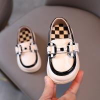 Leather Shoes For Baby Boy Artificial PU Soft Sole Breathable Baby Girl Shoes Black Beige Kids Shoes Casual Walk Toddler Shoes